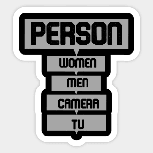 Person, woman, man, camera, tv Sticker